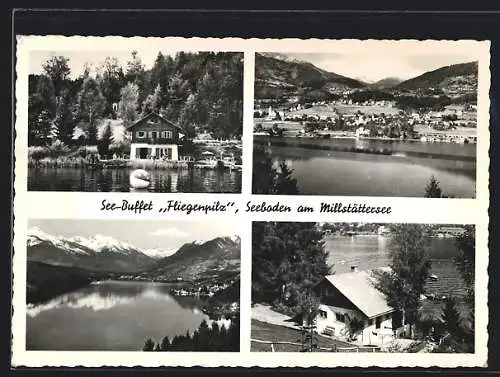 AK Seeboden /Millstättersee, Gaststätte See-Buffet Fliegenpilz, Ortsansicht