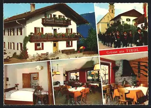 AK Breitenbach /Tirol, Das Gasthaus Kleinsöll v. Franz Huber, mit Innenansichten