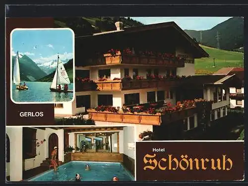 AK Gerlos /Zillertal, Hotel Garni Schönruh, Inneres Schwimmbad, Segelboote