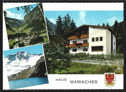 AK Ginzling, Mayrhofen, Hotel Haus Mariacher, Ortspartie, Teilansicht