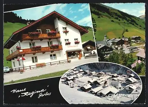 AK Gerlos /Zillertal, Hotel Haus Regina, Ortspartie, Teilansicht im Winter