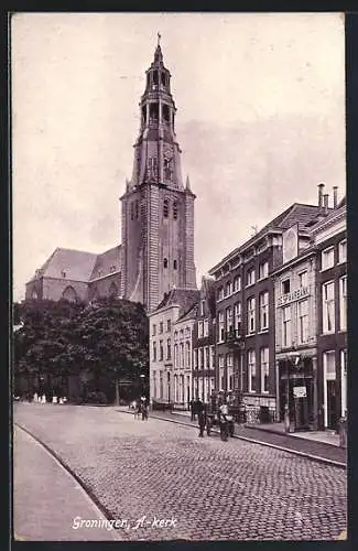 AK Groningen, A-Kerk, Strassenpartie an der Kirche