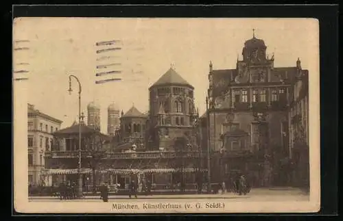 AK München, Das Künstlerhaus v. G. Seidl und die Synagoge