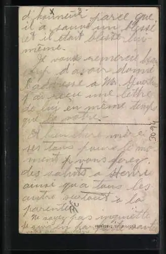 AK Französischer Infanterist in Uniform mit einem Brief seiner Kinder