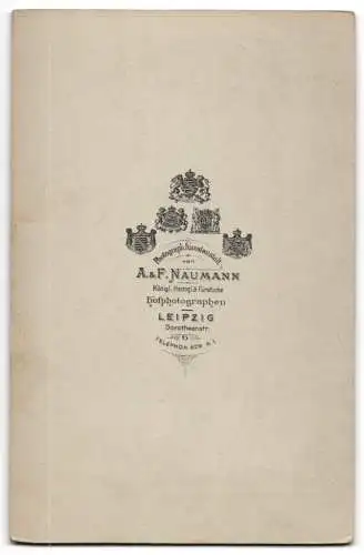 Fotografie A. & F. Naumann, Leipzig, Dorotheenstr. 6, Porträt eines Mannes in Anzug