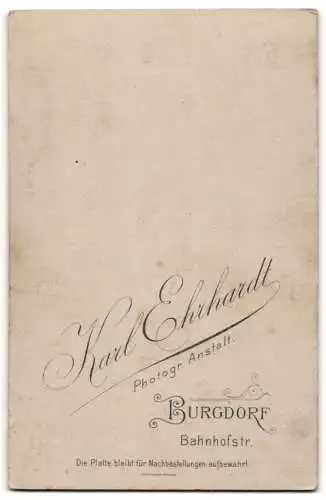 Fotografie Karl Ehrhardt, Burgdorf, Bahnhofstr., Drei Männer in eleganten Anzügen