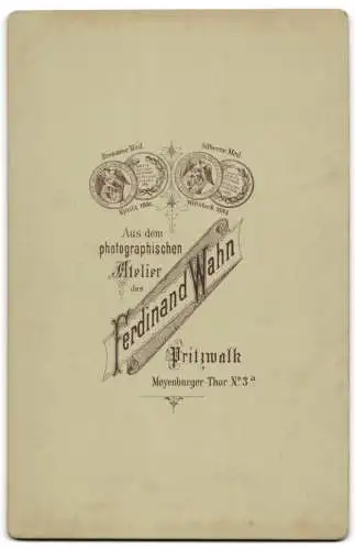 Fotografie Ferdinand Wahn, Pritzwalk, Meyenburger-Thor Nr. 3a, Porträt eines Mannes mit üppigem Bart