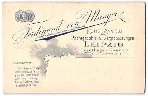 Fotografie Ferdinand von Manger, Leipzig, Dorotheen-Passage, Porträt von drei Kindern