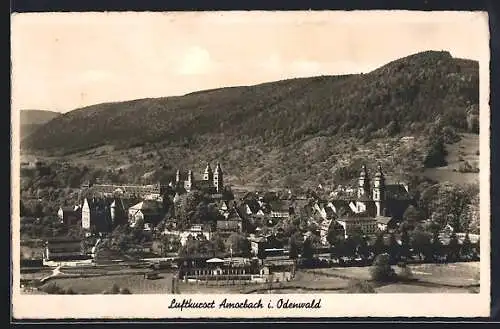 AK Amorbach /Odenwald, Gesamtansicht mit Bergblick