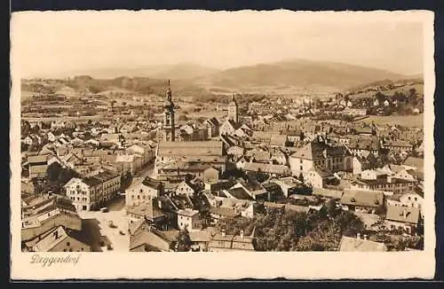 AK Deggendorf, Ortsansicht mit Fernblick aus der Vogelschau