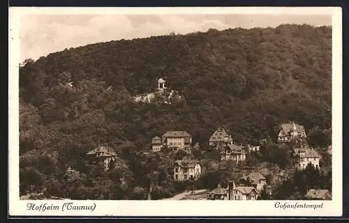 AK Hofheim /Ts, Cohausentempel mit Häusern aus der Vogelschau