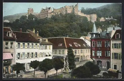 AK Heidelberg, Kornmarkt und Schloss