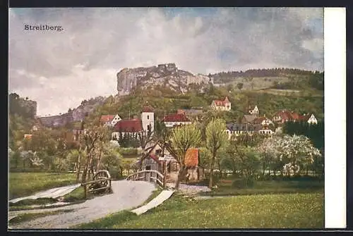 Künstler-AK Streitberg / Fränk. Schweiz, Teilansicht
