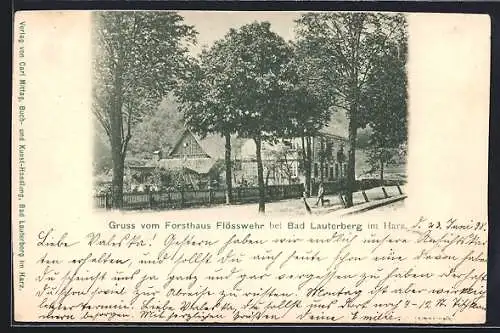 AK Bad Lauterberg im Harz, Forsthaus Flösswehr