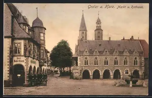 AK Goslar a. Harz, Markt und Rathaus