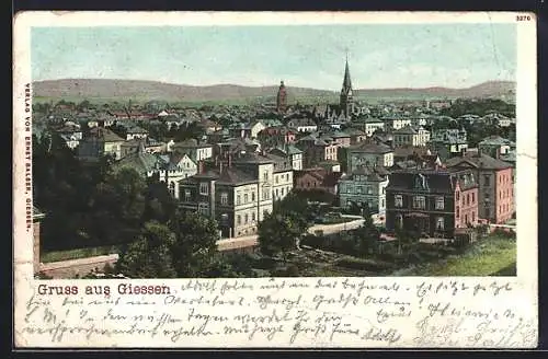 AK Giessen, Ortsansicht mit Kirchen