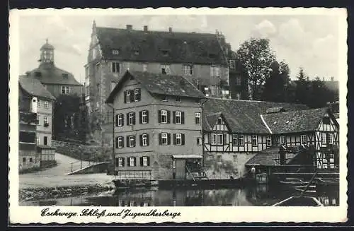 AK Eschwege, Blick zum Schloss und Jugendherberge