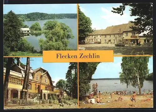 AK Flecken Zechlin, FDGB-Erholungsheim Elsenhöhe, Markt