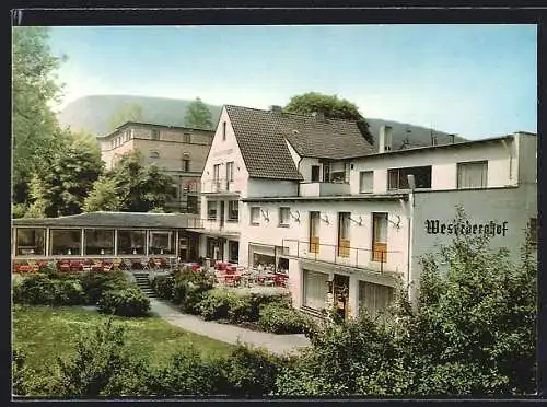 AK Höxter-Corvey, Hotel Weserberghof mit Garten