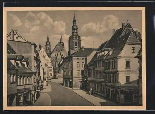 AK Eisleben, Markt mit Kirche