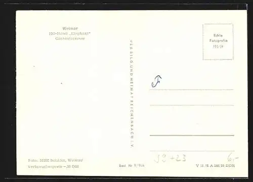 AK Weimar / Thüringen, HO-Hotel Elephant, Gartenterrasse