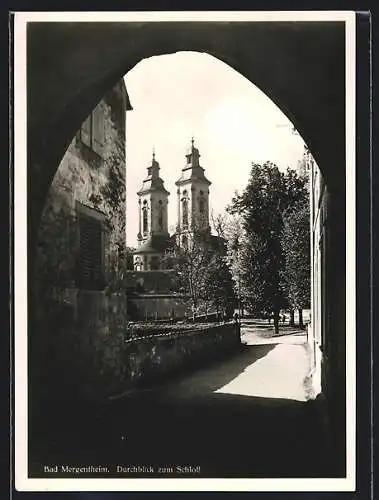 AK Bad Mergentheim, Duchblick zum Schloss