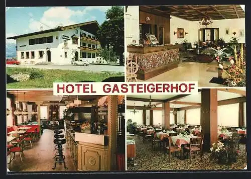 AK Gasteig bei Sterzing, Das Hotel Gasteigerhof v. Josef Vorhauser, mit Innenansichten