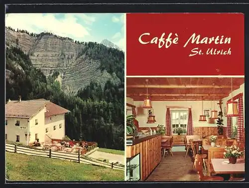 AK St. Ulrich, Caffe Martin, Aussenansicht, m Speiseraum