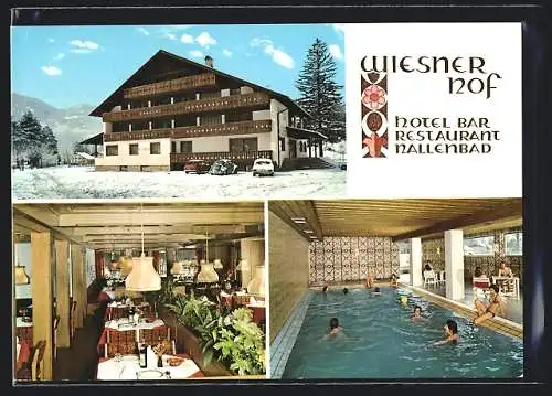 AK Wiesen /Pfitsch, Das Hotel Wiesnerhof der Fam. Graus, mit Hallenbad