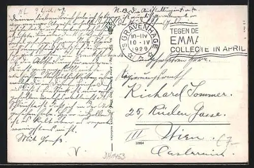 AK Den Haag, Buitenhof met Gevangenpoort, Strassenbahn