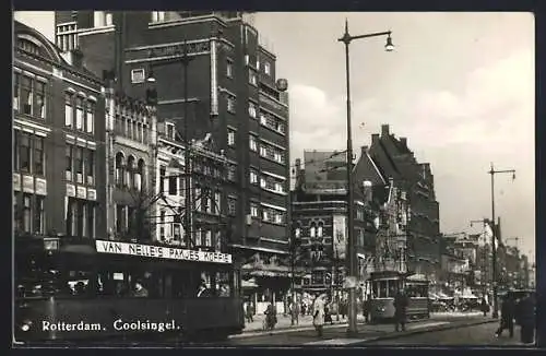 AK Rotterdam, Coolsingel, Strassenbahn