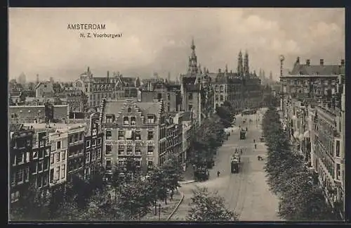 AK Amsterdam, NZ Voorburgwal, Strassenbahn