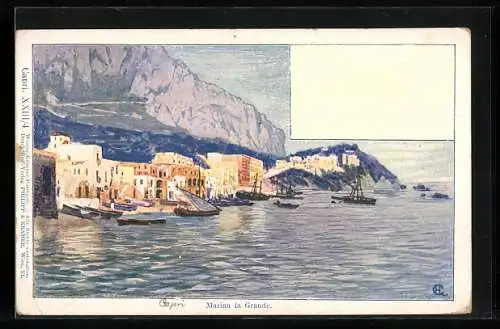 Künstler-AK Capri, Marina la Grande