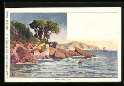 Künstler-AK Philipp + Kramer Nr. XV /9: Nervi, Strand von Nervi