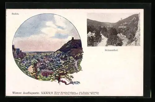 Künstler-AK Philipp + Kramer Nr.: Baden / Helenenthal