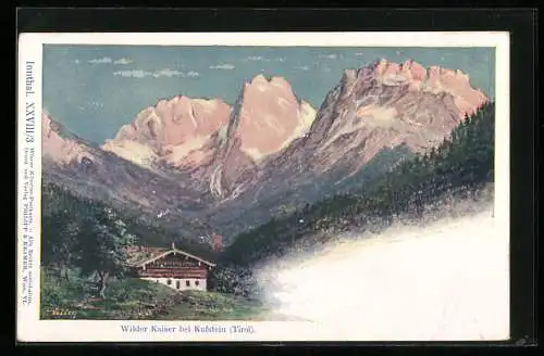 Künstler-AK Philipp + Kramer Nr. XXVIII / 3: Wilder Kaiser in Kufstein