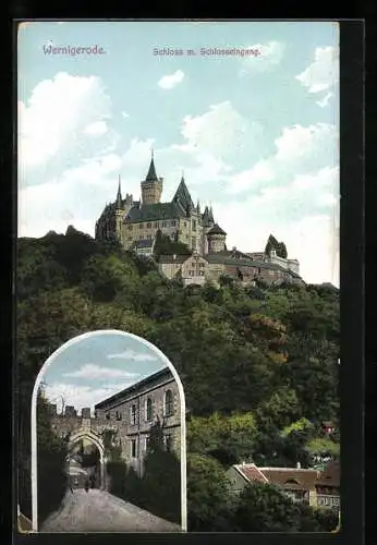 AK Wernigerode, Schloss mit Schlosseingang