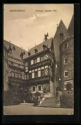 AK Wernigerode, Schloss, Ansicht des inneren Hofs