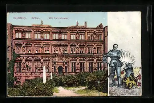 AK Heidelberg, Schloss, der Otto Heinrichsbau