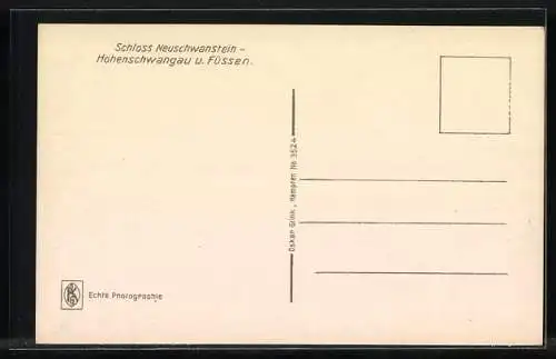 AK Schloss Neuschwanstein, Hohenschwangau u. Füssen, Blick auf die Berge