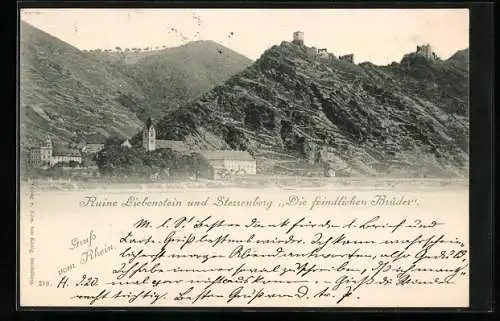 AK Burg Ruine Liebenstein und Sterrenberg, Die feindlichen Brüder