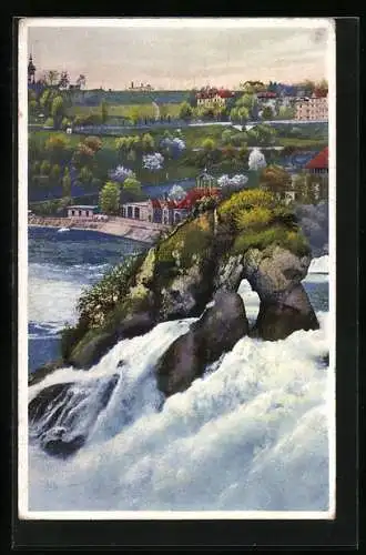 AK Schaffhausen, Rheinfall mit Känzeliblick