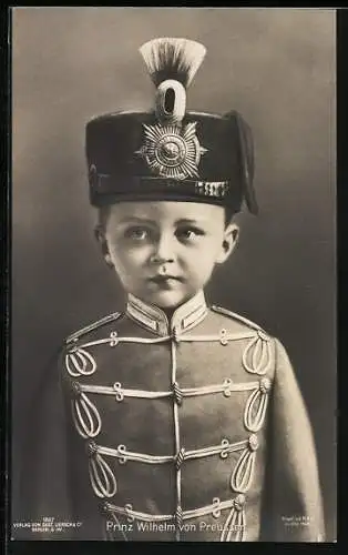 AK Prinz Wilhelm von Preussen in preussischer Galauniform