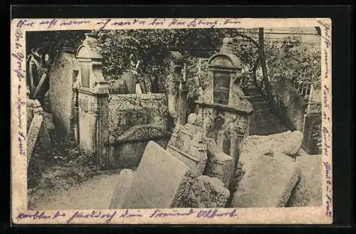 AK Prag, Juden Friedhof