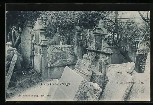 AK Prag, Juden Friedhof