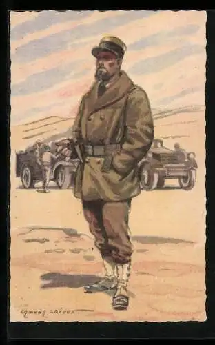 AK Armée Francaise de la Libération, Infanterie Coloniale, Officier, Französischer Offizier