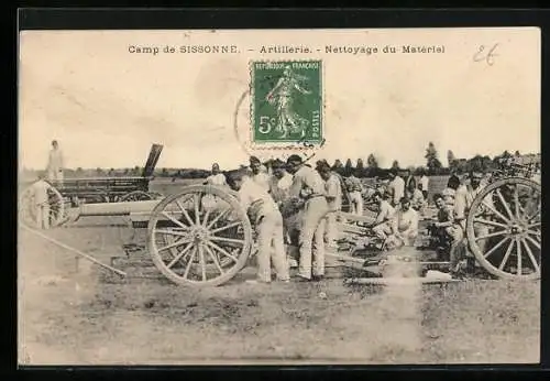 AK Camp de Sissonne, Artillerie, Nettoyage du Matériel