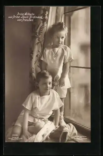 Foto-AK Portrait Prinz Wilhelm und Prinz Louis Ferdinand von Preussen