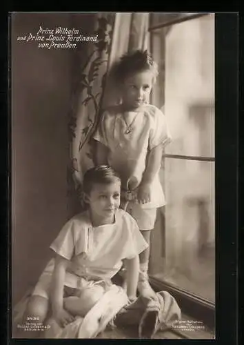 Foto-AK Portrait Prinz Wilhelm und Prinz Louis Ferdinand von Preussen