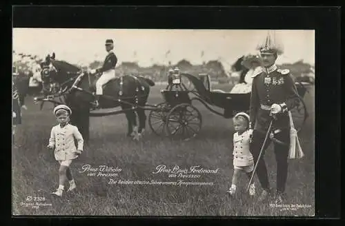 AK Kronprinz Wilhelm von Preussen und seine Söhne Prinz Wilhelm und Prinz Louis Ferdinand